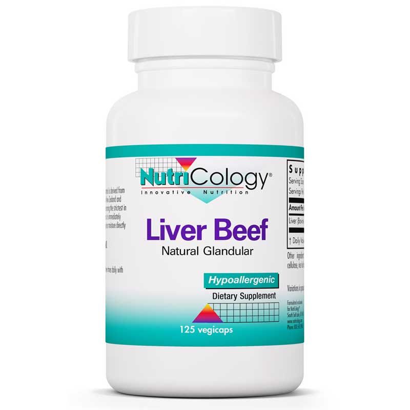 Liver Beef Natural Glandular, 125 Veg Capsules, Nutricology | Печень говяжья натуральная железистая, 125 вег капсул, нутрикология