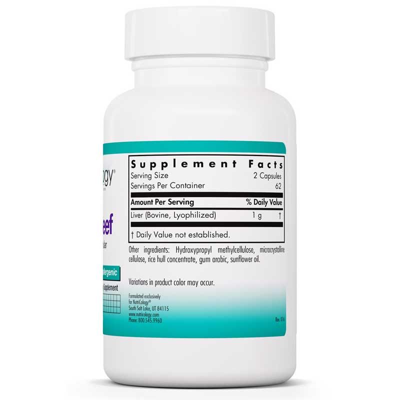 Liver Beef Natural Glandular, 125 Veg Capsules, Nutricology | Печень говяжья натуральная железистая, 125 вег капсул, нутрикология