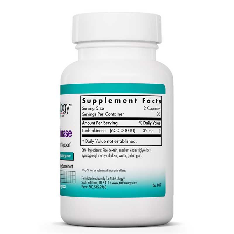 Lumbrokinase, Nutricology, 60 Veg Capsules | Люмброкіназа, нутриціологія, 60 вегетеріанських капсул