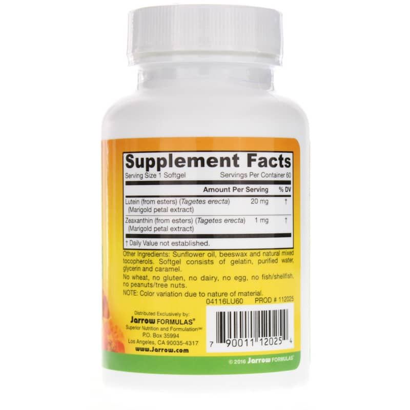 Lutein 20 Mg, 60 Softgels | Лютеїн 20 мг, 60 гелевих капсул
