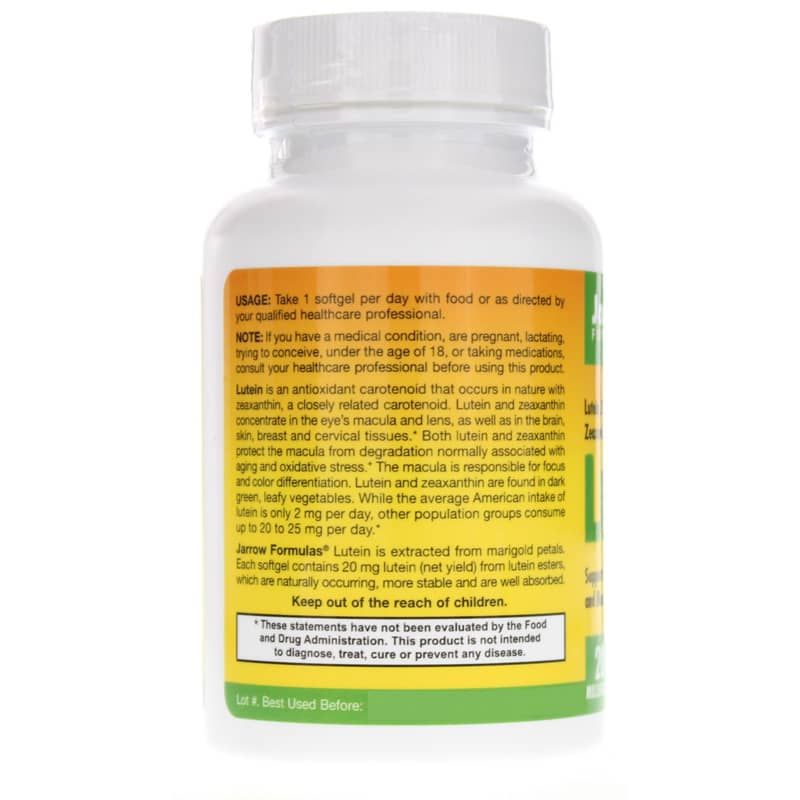 Lutein 20 Mg, 60 Softgels | Лютеїн 20 мг, 60 гелевих капсул