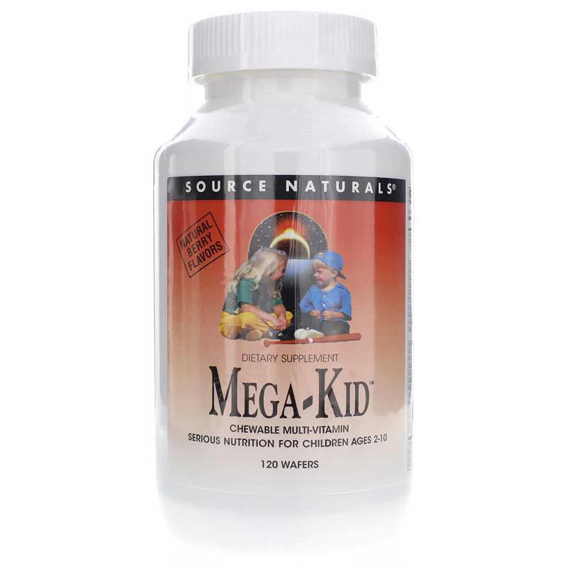 Mega-Kid Chewable Multi-Vitamin, 120 Chewable Wafers | Мега-кид жевательный мультивитамин, 120 жевательных вафель
