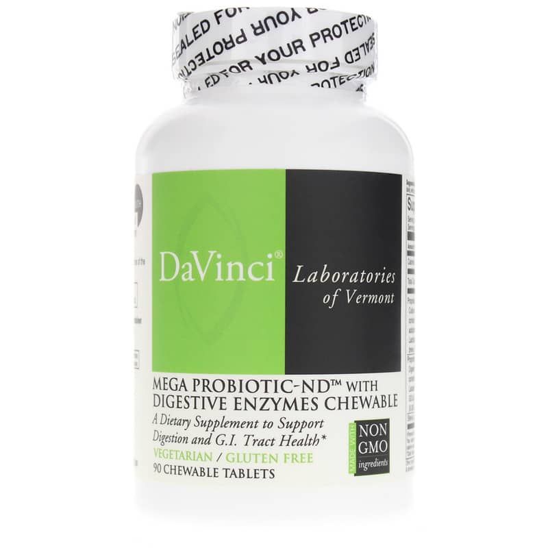 Mega Probiotic-ND with Digestive Enzymes Chewable, Orange | Мега пробиотик-НД с пищеварительными ферментами жевательный, Апельсин