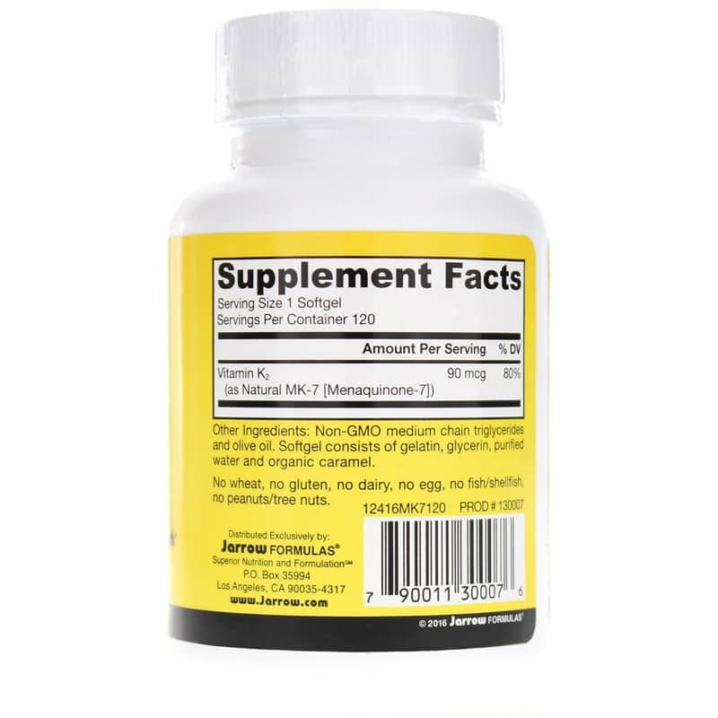 MK-7 Vitamin K2 90 Mcg, 120 Softgels | MK-7 витамин K2 90 мкг, 120 гелевых капсул