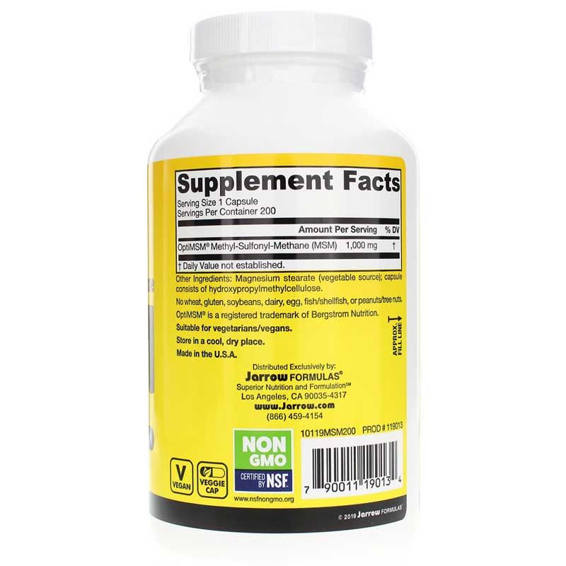 MSM 1000 Mg Capsules, 200 Veg Capsules | MSM 1000 мг капсулы, 200 вегетерианских капсул