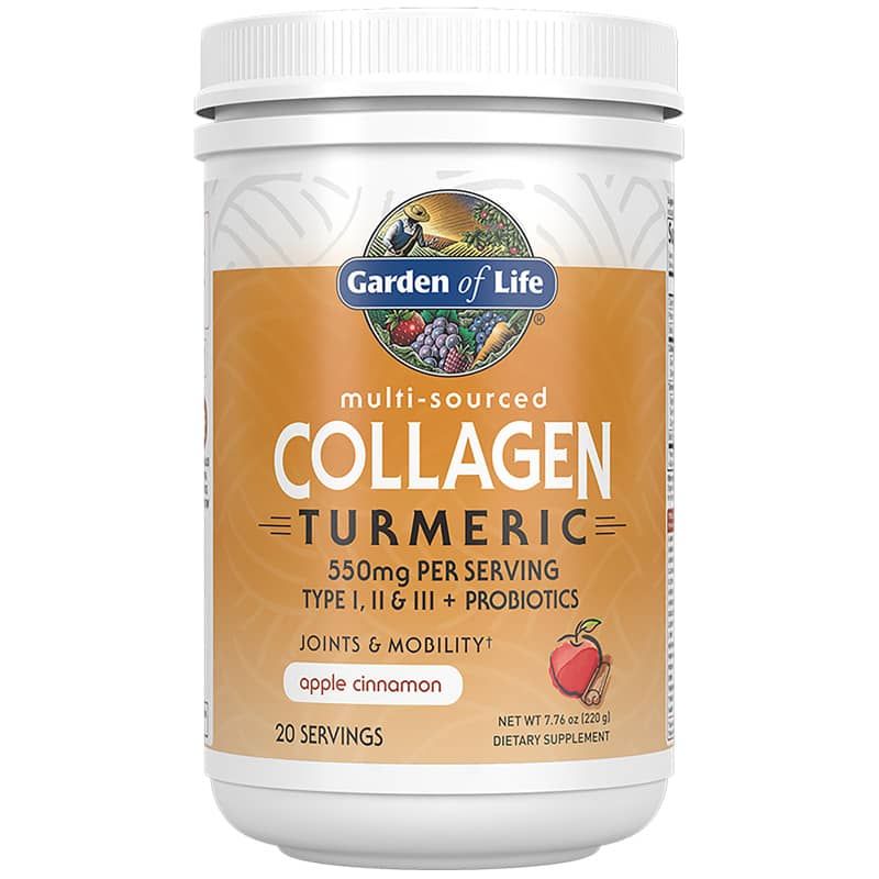 Multi-Sourced Collagen Turmeric Powder, Apple Cinnamon | Порошок куркумы с коллагеном из нескольких источников, Яблочная корица