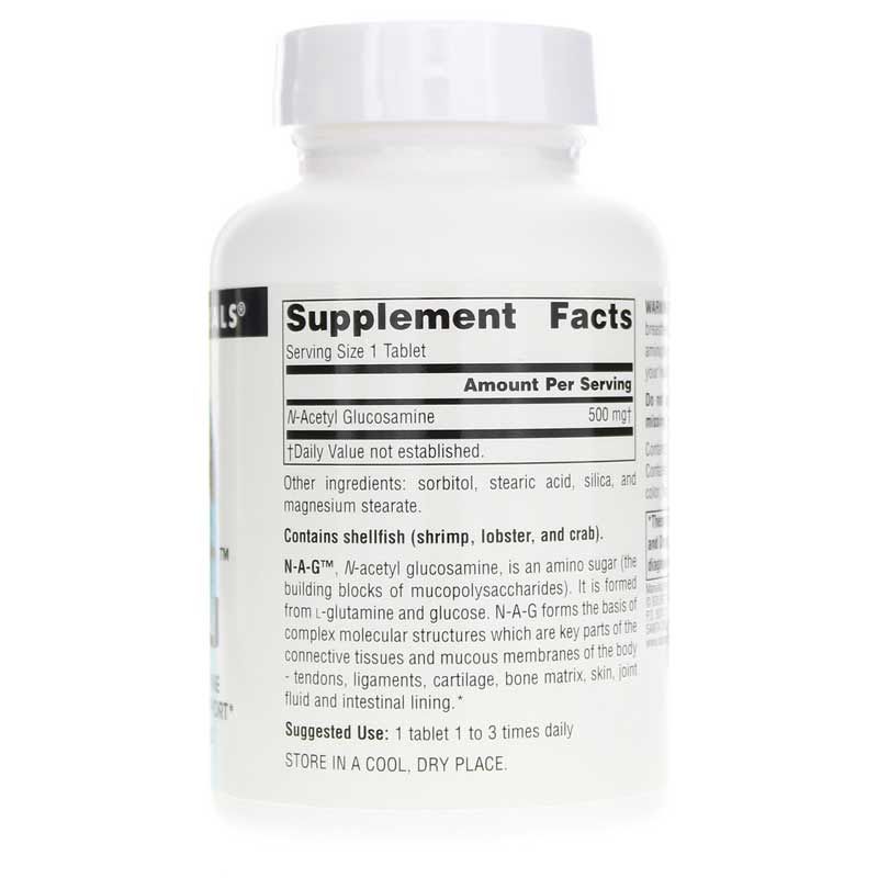 N-A-G N-Acetyl Glucosamine 500 Mg, Source Naturals, 120 Tablets | N-A-G N-ацетил глюкозамин 500 мг, source naturals, 120 таблеток