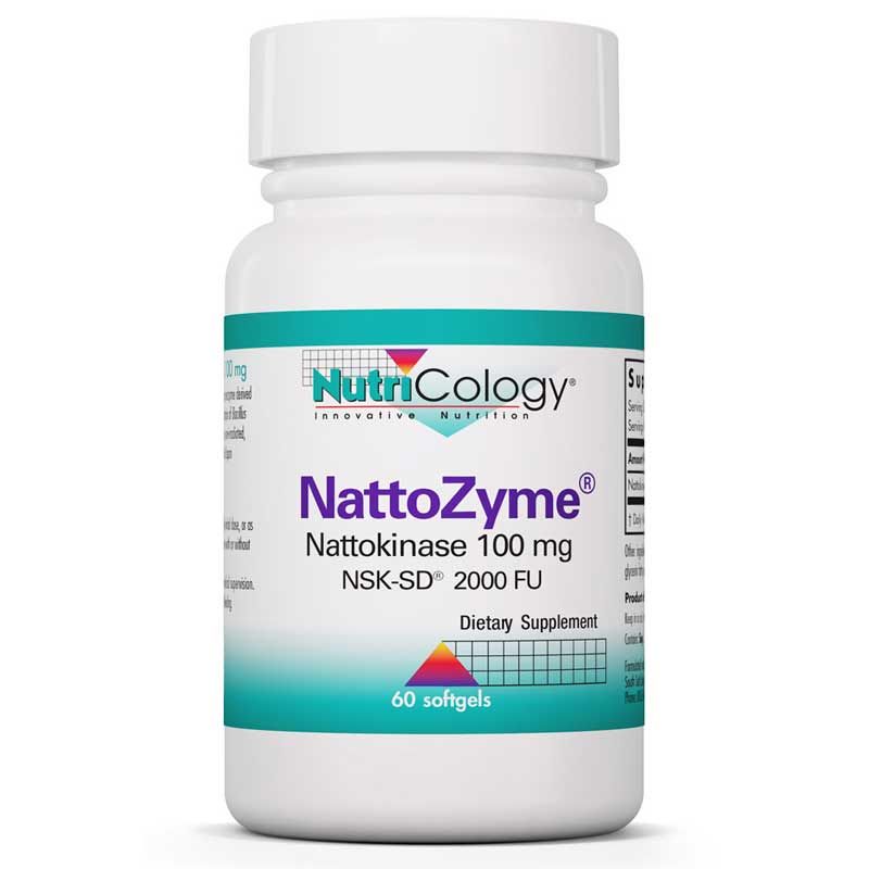 NattoZyme Nattokinase 100 Mg, Nutricology, 60 Softgels | NattoZyme наттокиназа 100 мг, нутрициология, 60 гелевых капсул