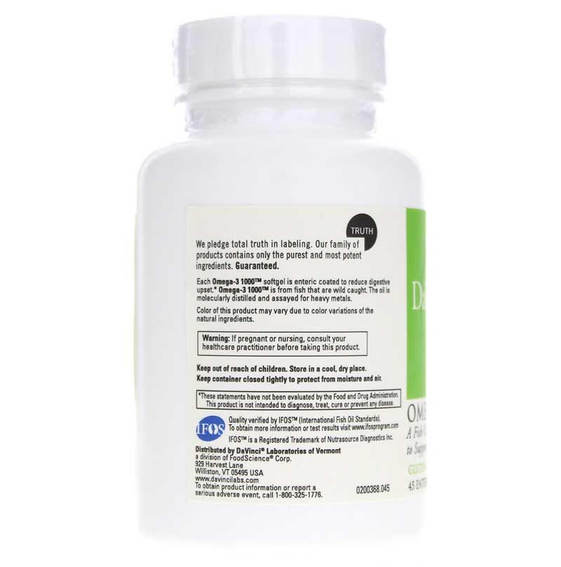 Omega-3 1000, 45 Enteric Coated Softgels | Омега-3 1000, 45 Энтеральное покрытие гелевых капсул