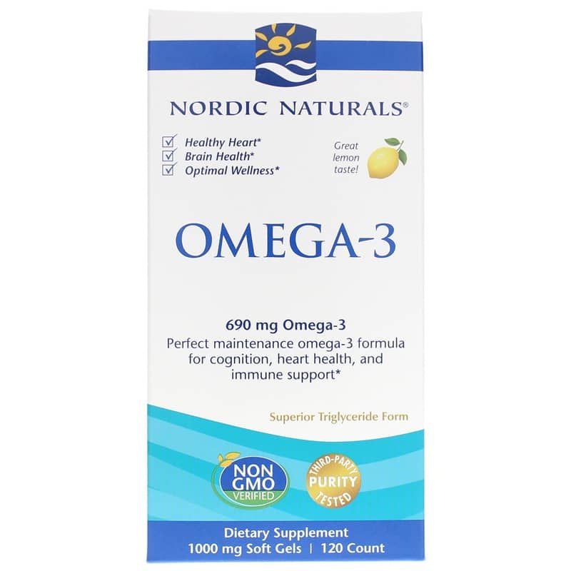 Omega-3 Lemon Softgels, 120 Softgels | Омега-3 лимон софтгели, 120 гелевых капсул