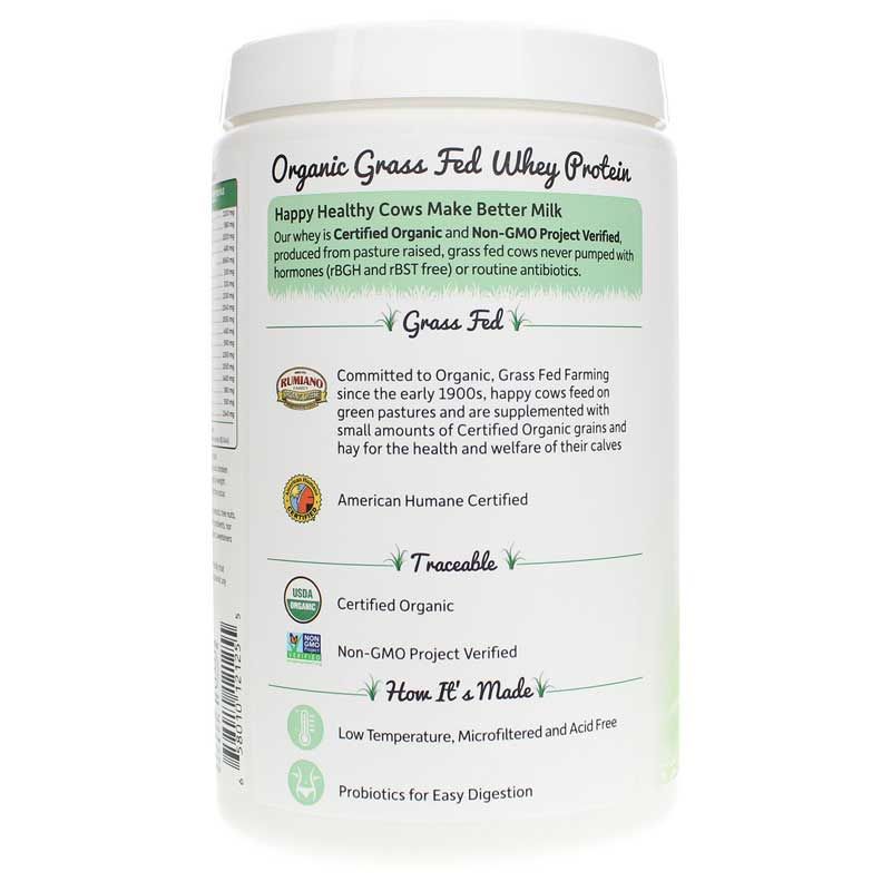 Organic Grass Fed Whey Protein, Strawberry, 13.75 Oz | Органический сывороточный протеин травяного откорма, Клубника, 13,75 унции