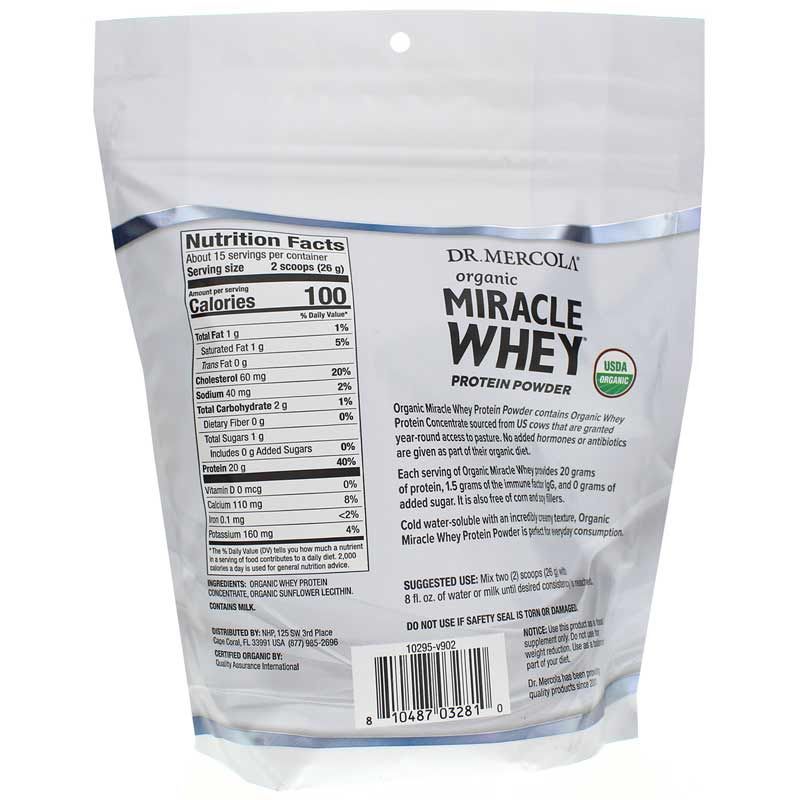 Organic Miracle Whey Protein, Original | Органический чудодейственный сывороточный протеин, Оригинал