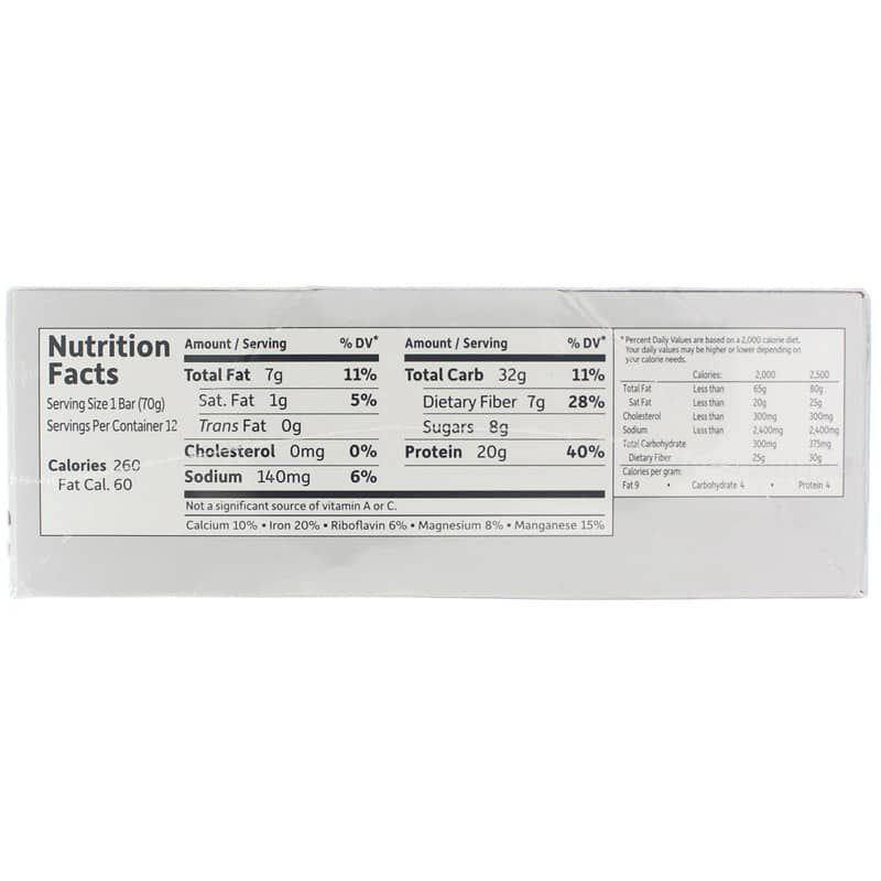 Organic Plant-Based Performance Protein Bar, Chocolate Mint, 12 Bars | Органічний протеїновий батончик на рослинній основі, Шоколадна м'ята, 12 Барс