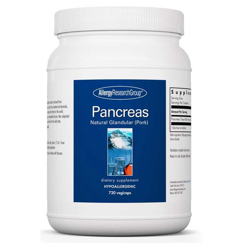 Pancreas Natural Glandular Pork, 720 Veg Capsules | Підшлункова залоза натуральна заліза заліза свиняча, 720 вегетеріанських капсул