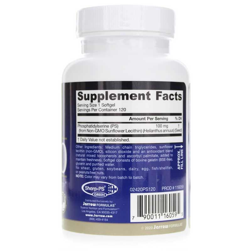 PS 100 Phosphatidylserine 100 Mg, 120 Softgels | PS 100 фосфатидилсерин 100 мг, 120 гелевых капсул