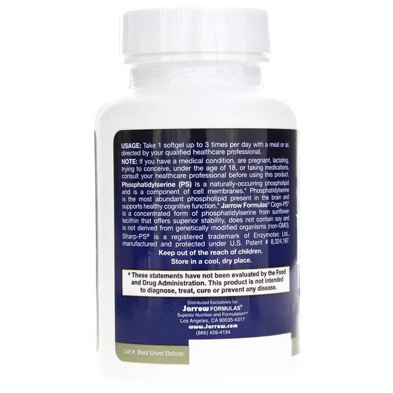 PS 100 Phosphatidylserine 100 Mg, 30 Softgels | PS 100 фосфатидилсерин 100 мг, 30 гелевых капсул
