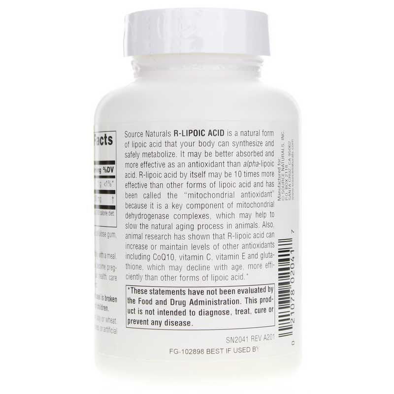 R-Lipoic Acid 100 Mg, 120 Tablets | R-липоевая кислота 100 мг, 120 таблеток