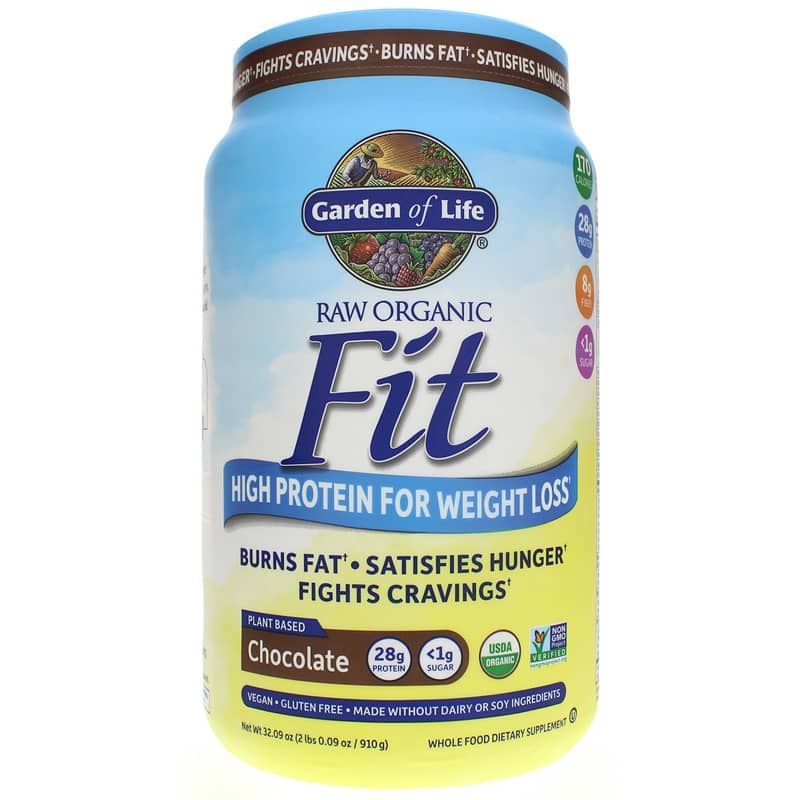 Raw Organic Fit High Protein for Weight Loss, Chocolate, 32.09 Oz | Сирий органічний фіт із високим вмістом білка для зниження ваги, Шоколад, 32.09 Oz