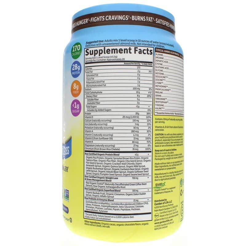 Raw Organic Fit High Protein for Weight Loss, Chocolate, 32.09 Oz | Сырой органический фит с высоким содержанием белка для снижения веса, Шоколад, 32.09 Oz