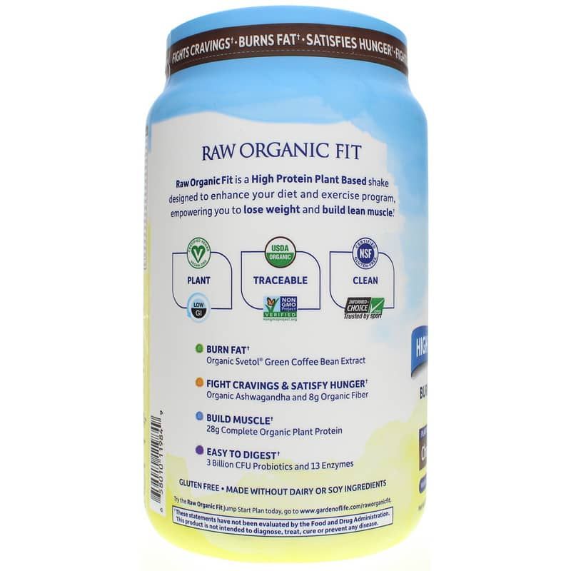 Raw Organic Fit High Protein for Weight Loss, Chocolate, 32.09 Oz | Сырой органический фит с высоким содержанием белка для снижения веса, Шоколад, 32.09 Oz