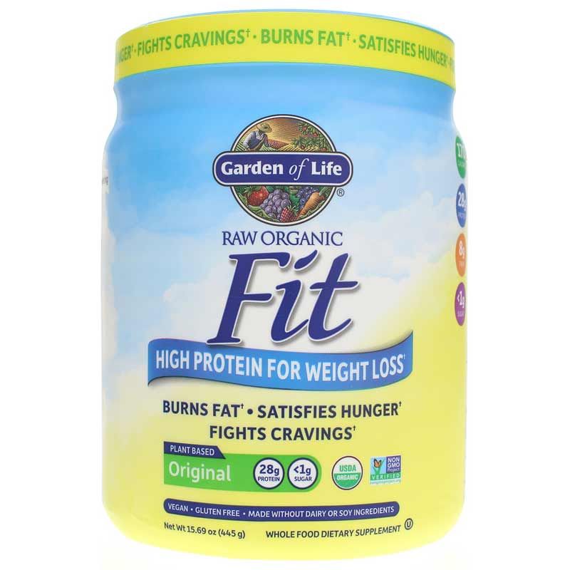 Raw Organic Fit High Protein for Weight Loss, Original, 15.69 Oz | Сырой органический фит с высоким содержанием белка для снижения веса, Оригинал, 15,69 унции