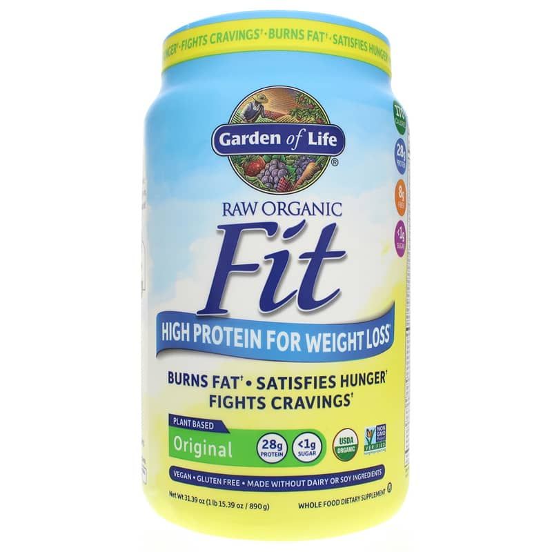 Raw Organic Fit High Protein for Weight Loss, Original, 31.39 Oz | Сирий органічний фіт із високим вмістом білка для зниження ваги, Оригінал, 31,39 унції
