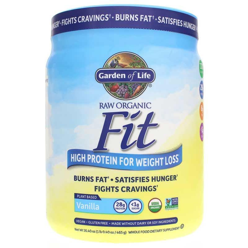 Raw Organic Fit High Protein for Weight Loss, Vanilla, 16.4 Oz | Сырой органический фит с высоким содержанием белка для снижения веса, Ваниль, 16,4 унции