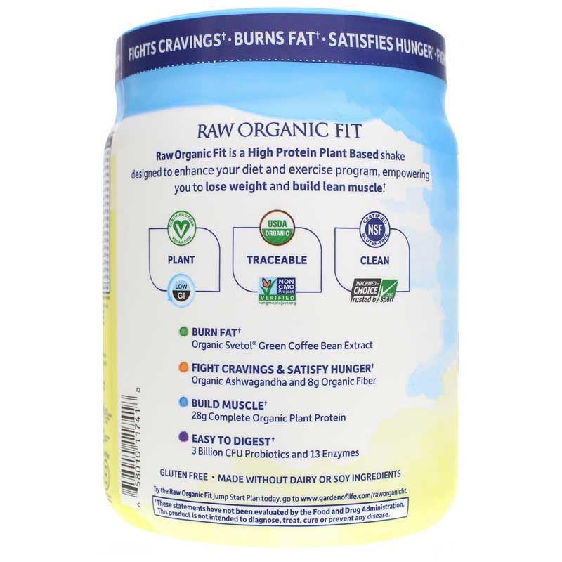Raw Organic Fit High Protein for Weight Loss, Vanilla, 16.4 Oz | Сырой органический фит с высоким содержанием белка для снижения веса, Ваниль, 16,4 унции