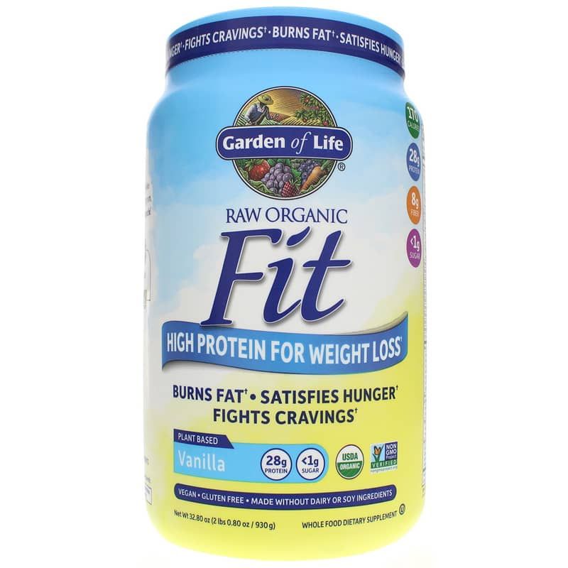 Raw Organic Fit High Protein for Weight Loss, Vanilla, 32.8 Oz | Сырой органический фит с высоким содержанием белка для снижения веса, Ваниль, 32,8 унции