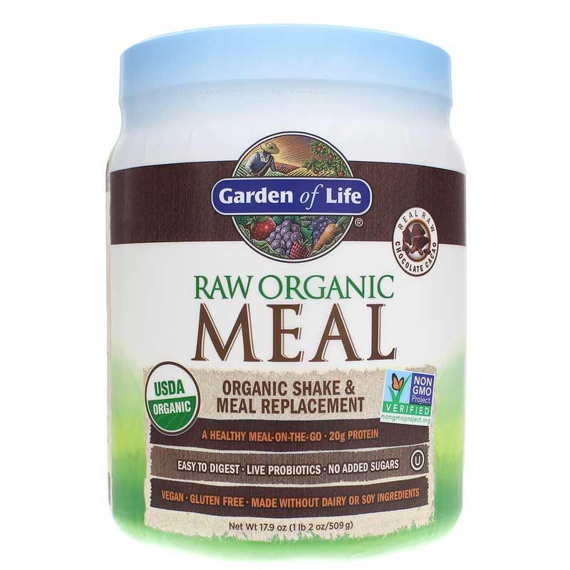 Raw Organic Meal Shake &amp; Meal Replacement, Chocolate, 17.9 Oz | Сырой органический пищевой коктейль и замена питания, Шоколад, 17,9 унции