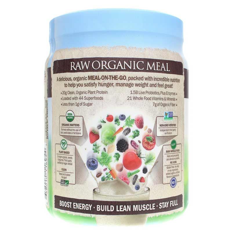 Raw Organic Meal Shake &amp; Meal Replacement, Chocolate, 17.9 Oz | Сырой органический пищевой коктейль и замена питания, Шоколад, 17,9 унции