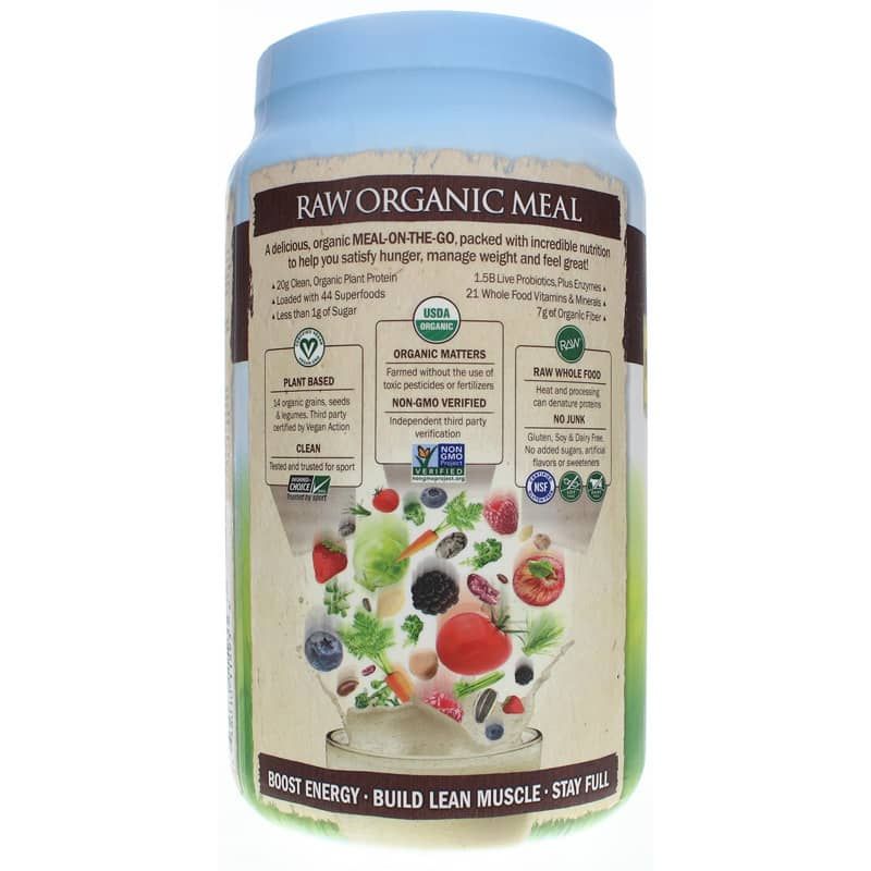Raw Organic Meal Shake &amp; Meal Replacement, Chocolate, 35.9 Oz | Сырой органический пищевой коктейль и замена питания, Шоколад, 35,9 унции