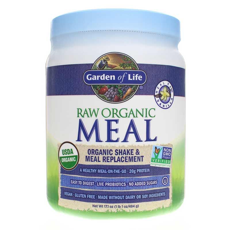 Raw Organic Meal Shake &amp; Meal Replacement, Vanilla, 17.1 Oz | Сирий органічний харчовий коктейль і заміна харчування, Ваніль, 17,1 унції