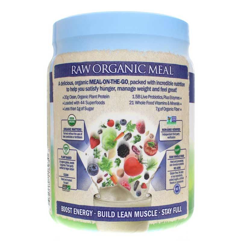 Raw Organic Meal Shake &amp; Meal Replacement, Vanilla, 17.1 Oz | Сырой органический пищевой коктейль и замена питания, Ваниль, 17,1 унции