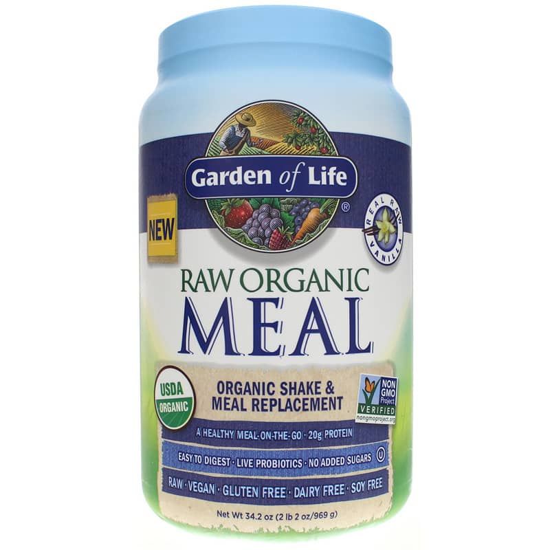 Raw Organic Meal Shake &amp; Meal Replacement, Vanilla, 34.2 Oz | Сирий органічний харчовий коктейль і заміна харчування, Ваніль, 34,2 унції
