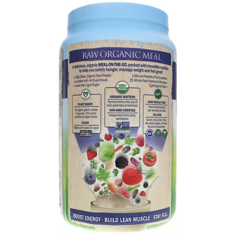 Raw Organic Meal Shake &amp; Meal Replacement, Vanilla, 34.2 Oz | Сырой органический пищевой коктейль и замена питания, Ваниль, 34,2 унции