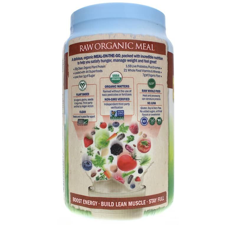 Raw Organic Meal Shake &amp; Meal Replacement, Vanilla Chai, 32 Oz | Сырой органический пищевой коктейль и замена питания, Ванильный чай, 32 Oz