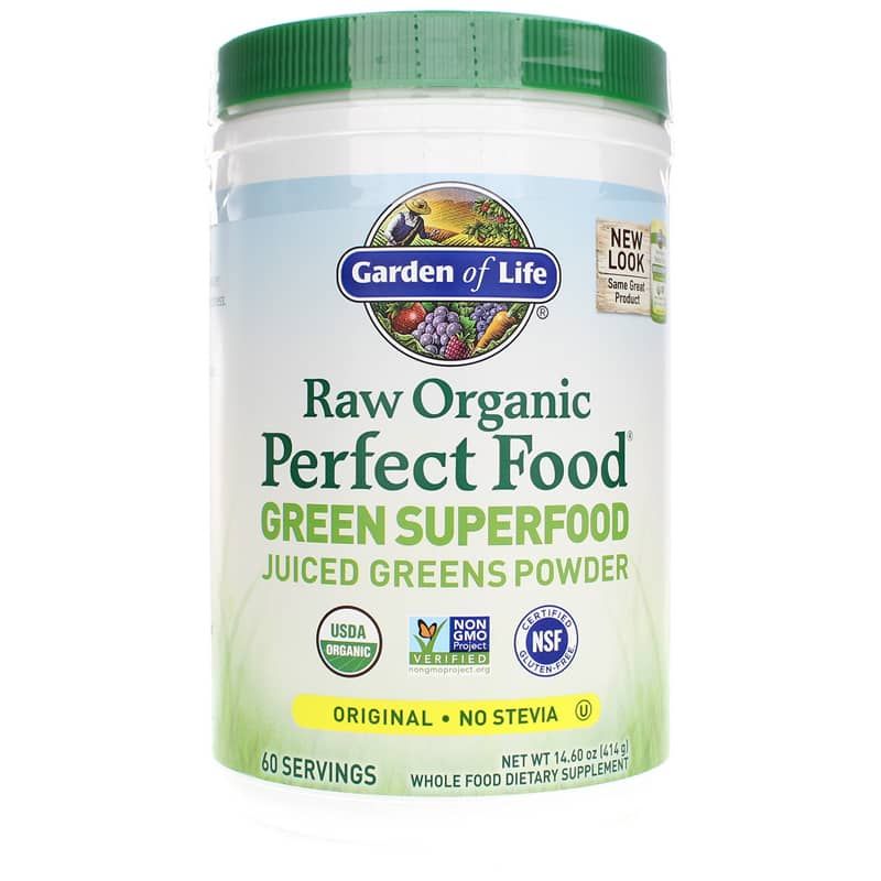 Raw Organic Perfect Food Green Powder, Original, 14.6 Oz | Сырая органическая идеальная пища зеленый порошок, Оригинал, 14,6 унции