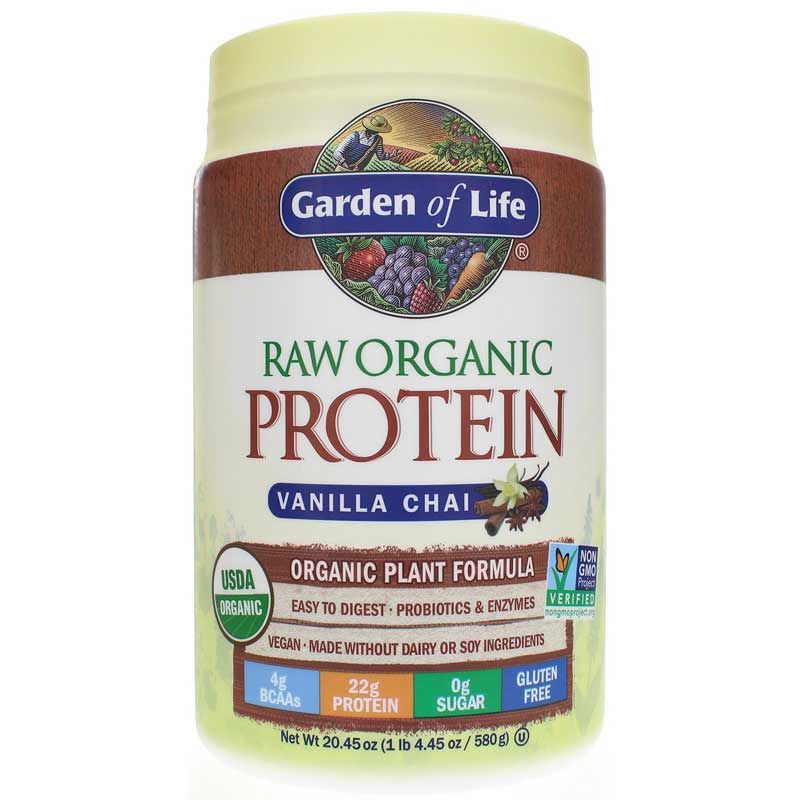 Raw Organic Protein, Vanilla Chai, 20.45 Oz | Сирий органічний протеїн, Ванільний чай, 20,45 унції