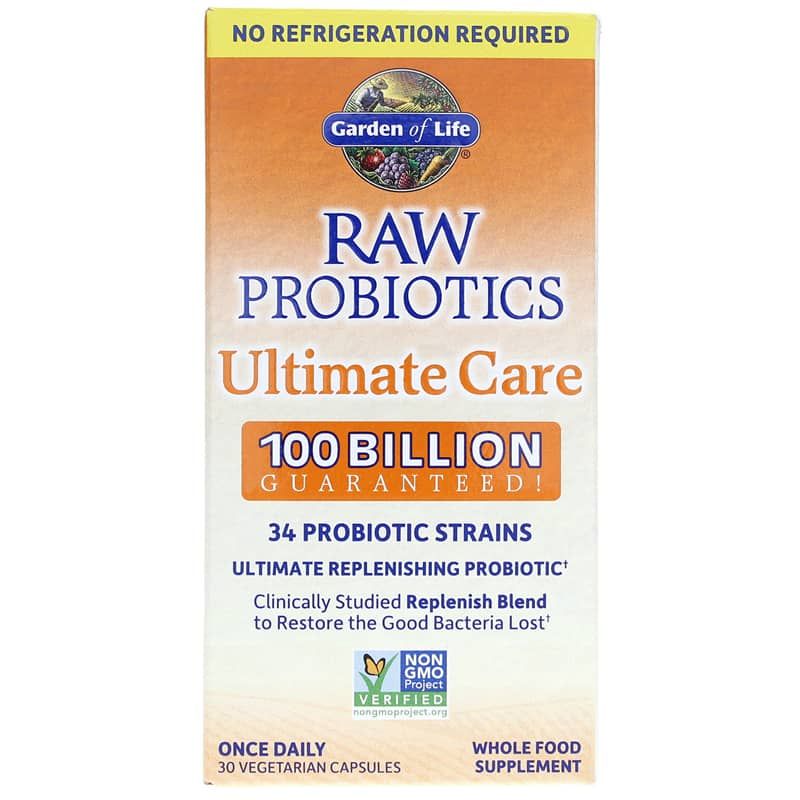 Raw Probiotics Ultimate Care 100 Billion Shelf-Stable | Сирі пробіотики ultimate care 100 мільярдів поличок