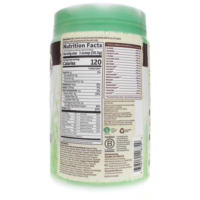Raw Protein &amp; Greens, Chocolate, 21.51 Oz | Сырой белок и зелень, Шоколад, 21,51 унции