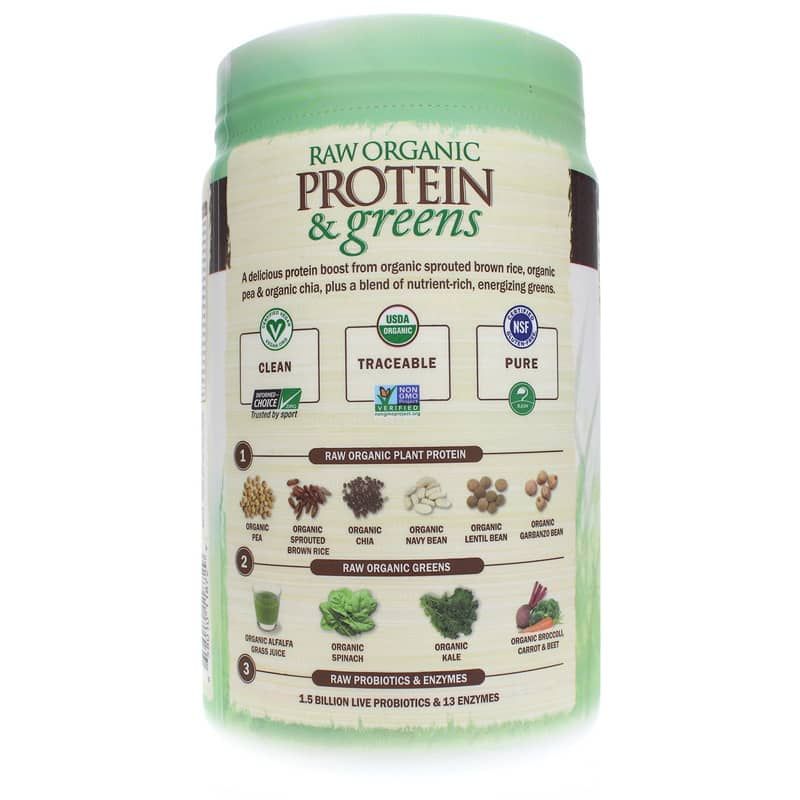 Raw Protein &amp; Greens, Chocolate, 21.51 Oz | Сырой белок и зелень, Шоколад, 21,51 унции