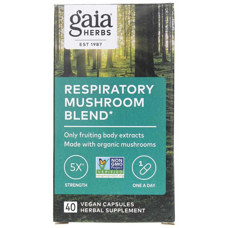 Respiratory Mushroom Blend, 40 Vegan Capsules | Респираторная грибная смесь, 40 веганских капсул