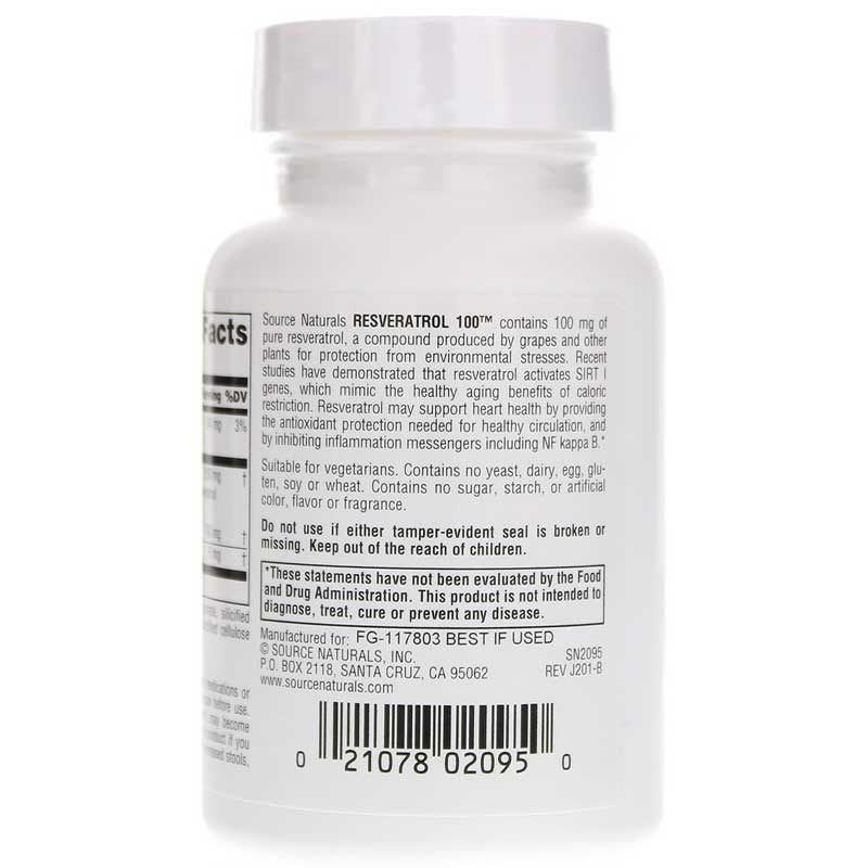 Resveratrol 100 Tablets, 120 Tablets | Ресвератрол 100 таблеток, 120 таблеток