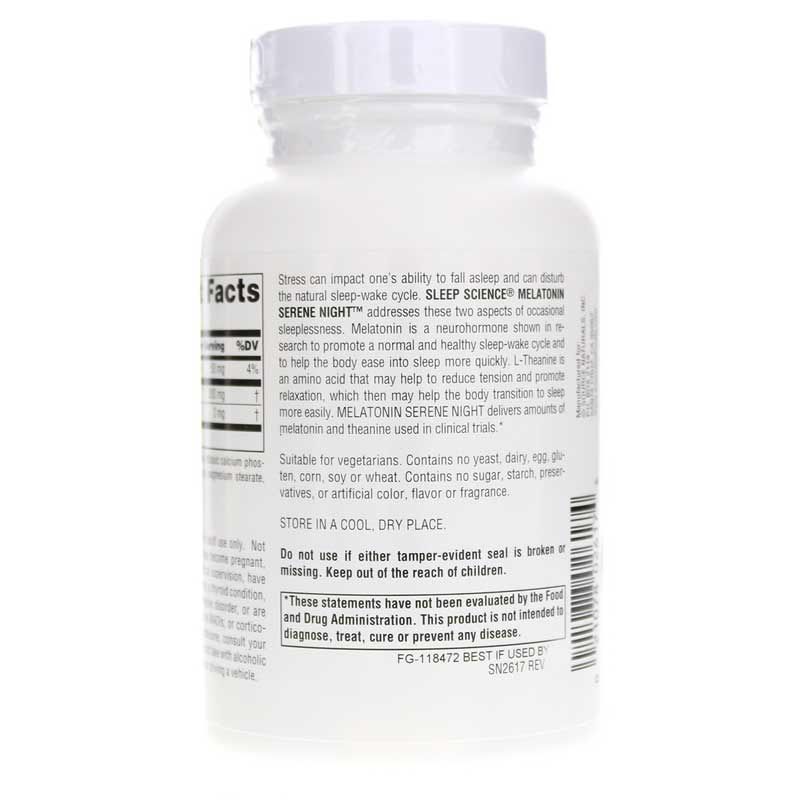 Sleep Science Melatonin Serene Night, 120 Tablets | Наука о сне мелатонин безмятежная ночь, 120 таблеток