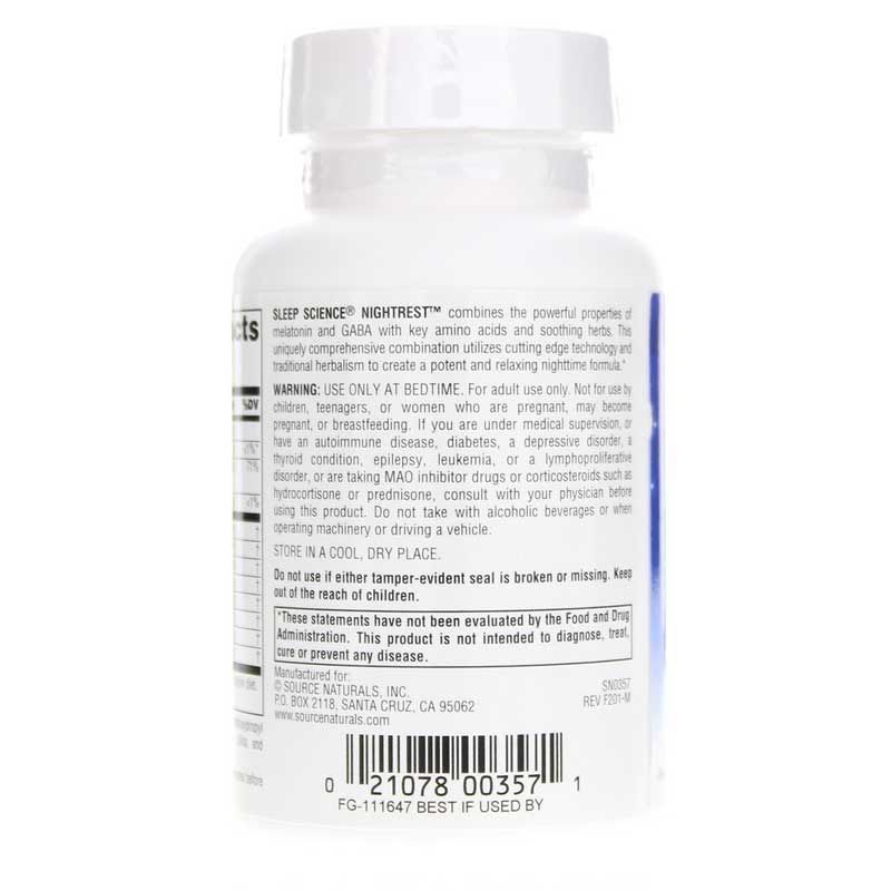 Sleep Science NightRest with Melatonin, 50 Tablets | Наука о сне NightRest с мелатонином, 50 таблеток