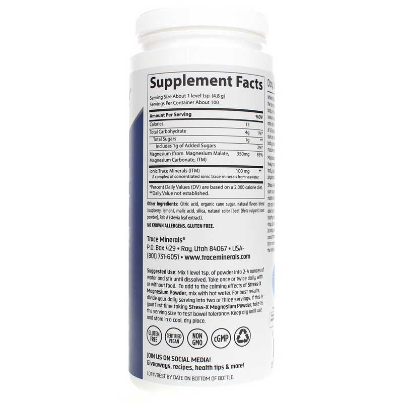 Stress-X Magnesium Powder Raspberry Lemon, 16.9 Oz | Стрес-Х магнієвий порошок малина лимон стрес-Х, 16,9 унції