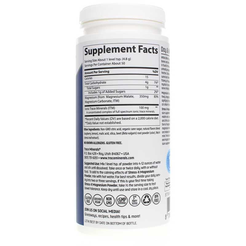 Stress-X Magnesium Powder Raspberry Lemon, 8.5 Oz | Стресс-Х магниевый порошок малина лимон, 8,5 унции