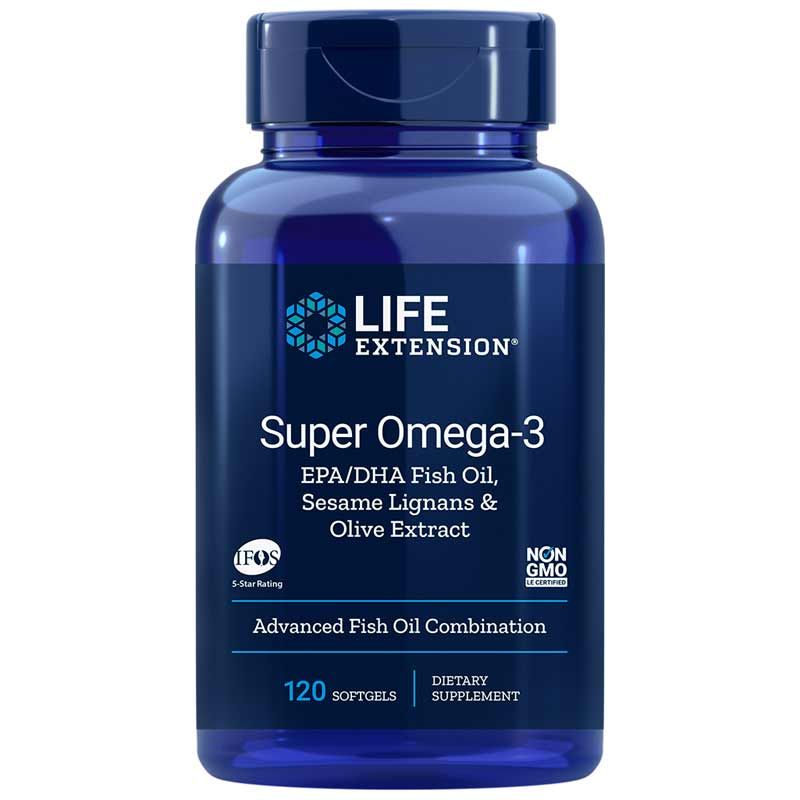 Super Omega-3 EPA/DHA with Sesame Lignans &amp; Olive Extract, 120 Softgels | Супер омега-3 EPA/DHA с лигнанами кунжута и экстрактом оливы, 120 гелевых капсул