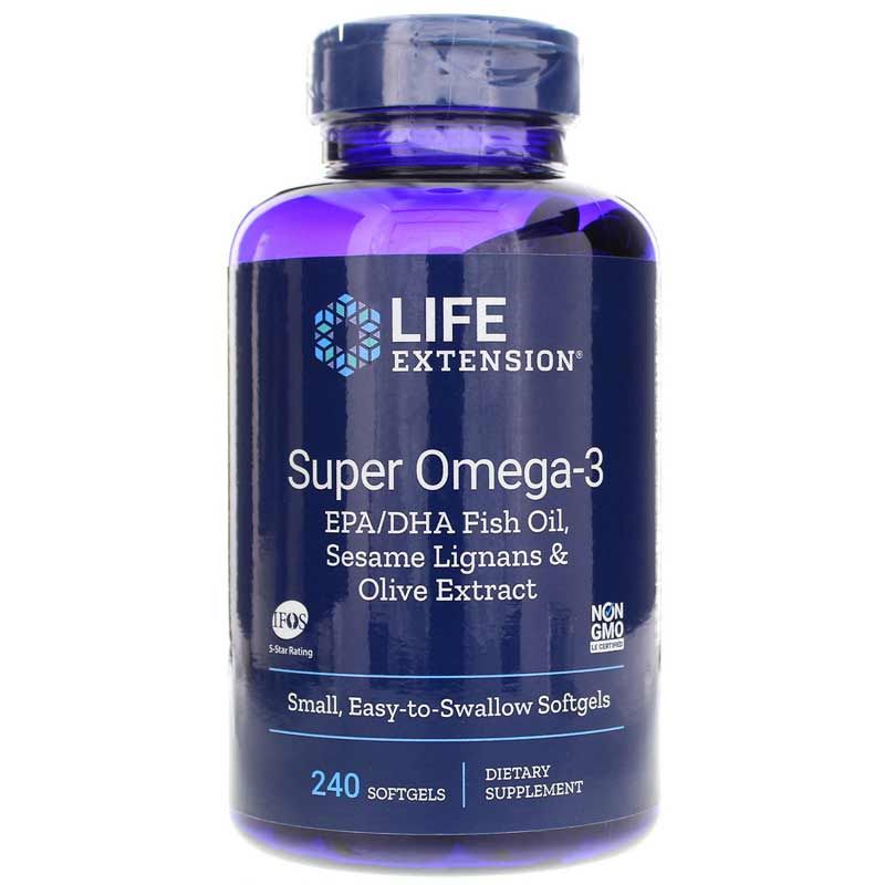 Super Omega-3 EPA/DHA with Sesame Lignans &amp; Olive Extract, 240 Softgels | Супер омега-3 EPA/DHA с лигнанами кунжута и экстрактом оливы, 240 гелевых капсул
